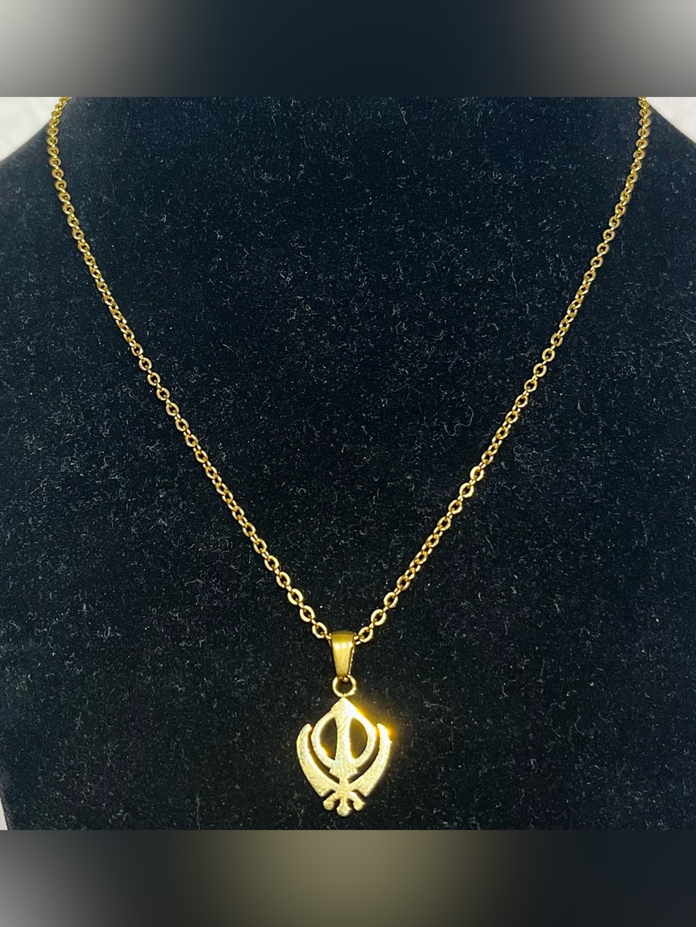 Gold Khanda Pendant Necklace